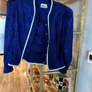 Leslie Fay Jacquard Purple Blouse